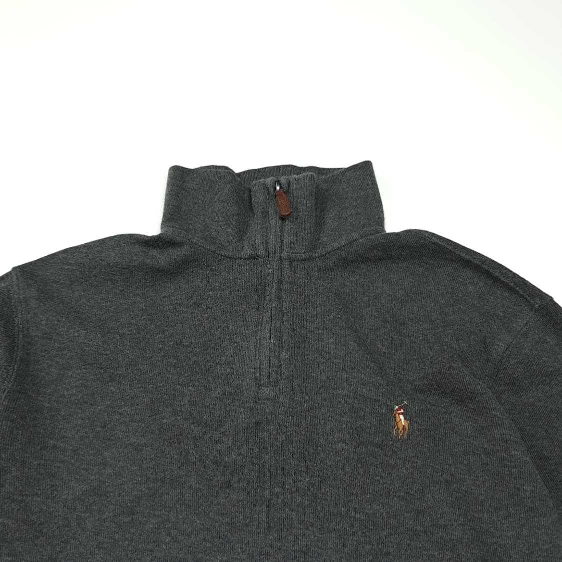 CL830 S 폴로 가죽풀러 그레이 하프집업 스웻셔츠 상품이미지2