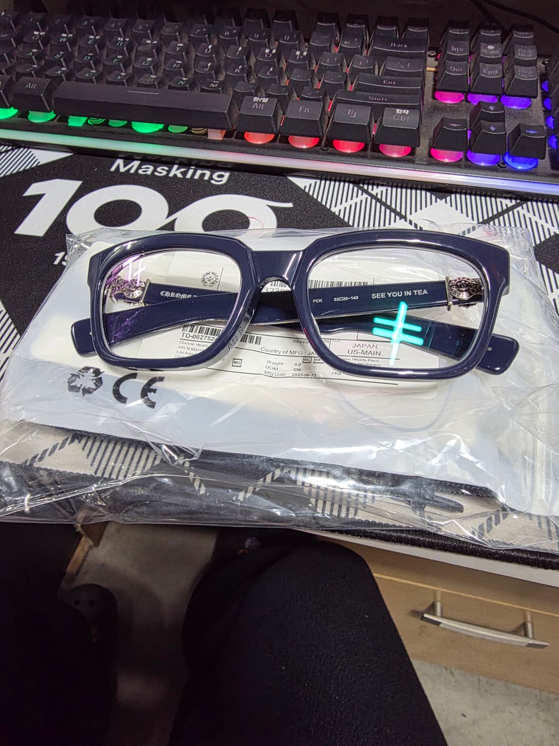 크롬하츠 안경 씨유인티 SEE YOU IN TEA안경 피콕블루 판매합니다 상품이미지1