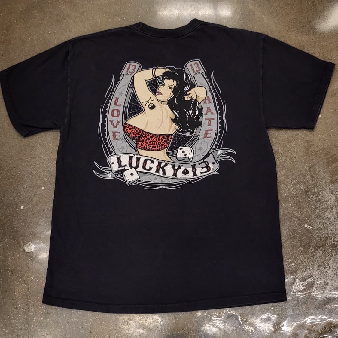 90s Made in USA 미국빈티지 럭키13 반팔티 상품이미지1