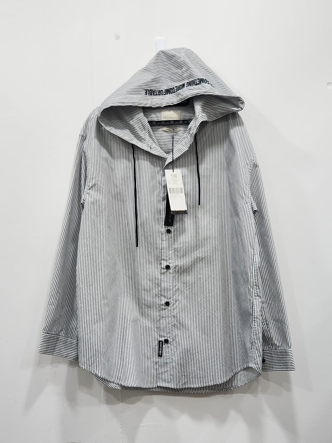 [100] 새상품 TBJ nearby 스트라이프 후드 셔츠 오버핏 상품이미지1