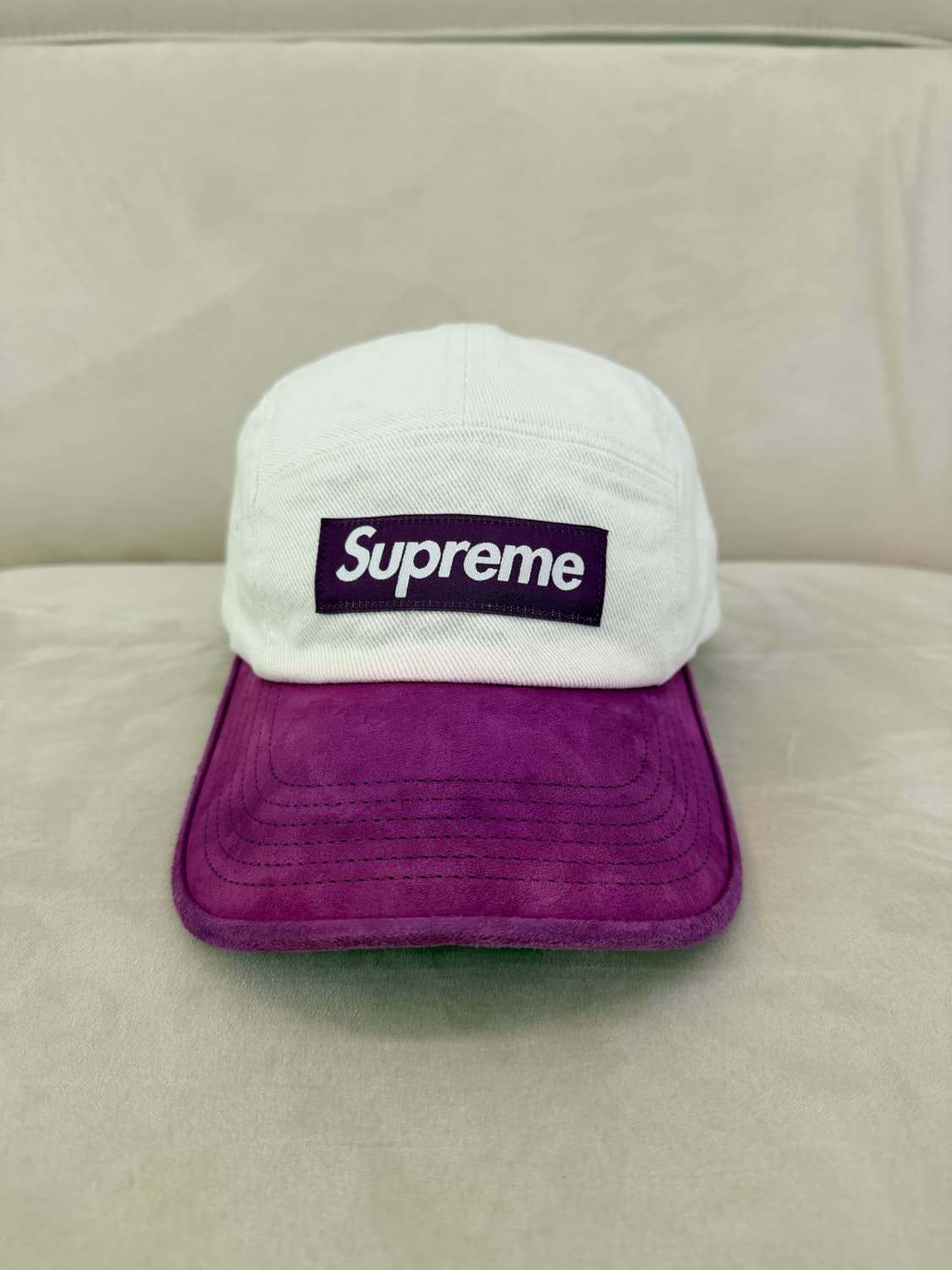 슈프림 스웨이드 바이저 캠프캡 내츄럴 - 23SS 상품이미지1