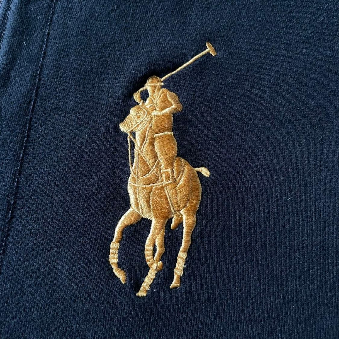 폴로 랄프 로렌 빅포니 골드 자수 체크 안감 투웨이 후드집업 블랙 상품이미지6