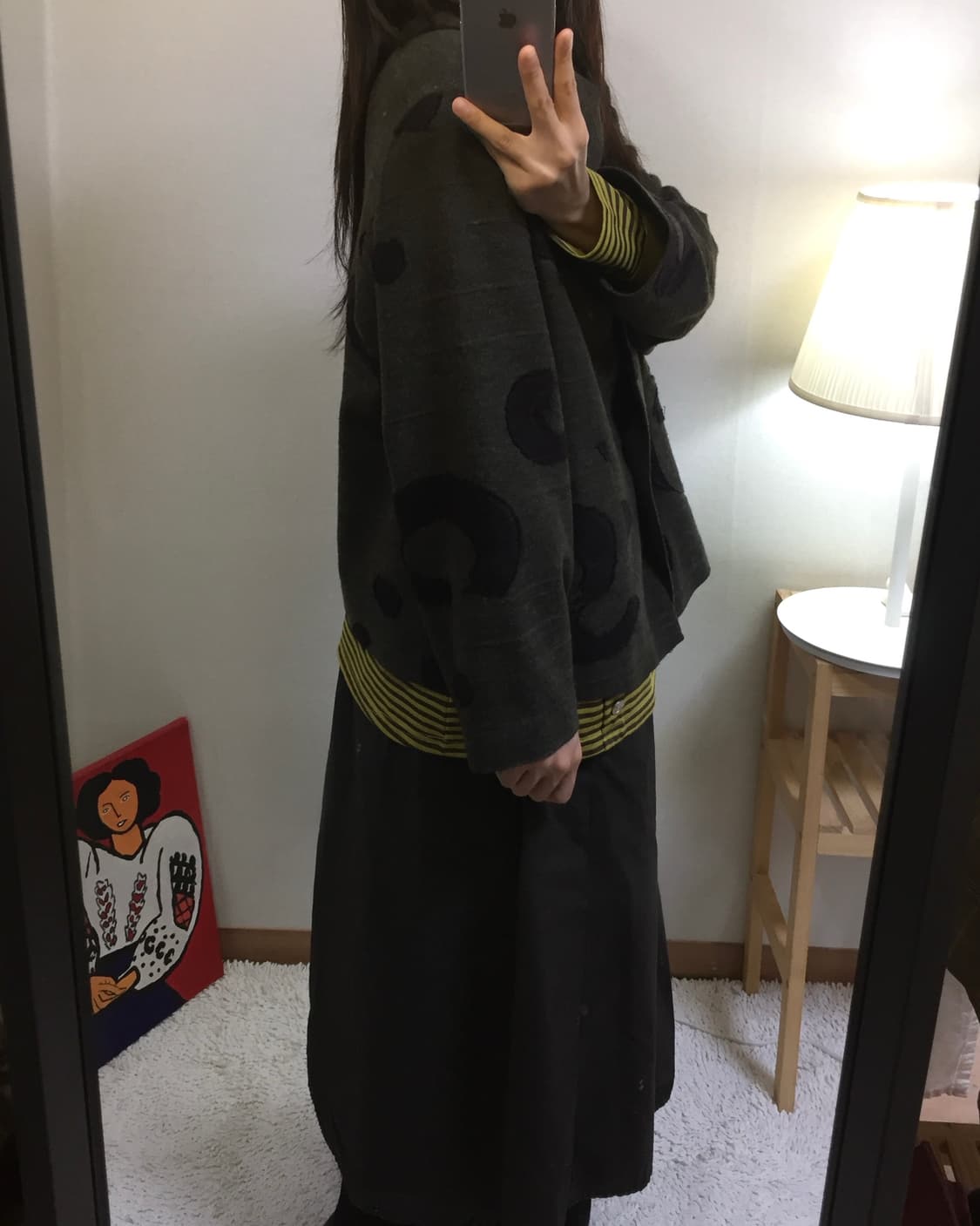 charcoal gray vintage pattern jacket 상품이미지3