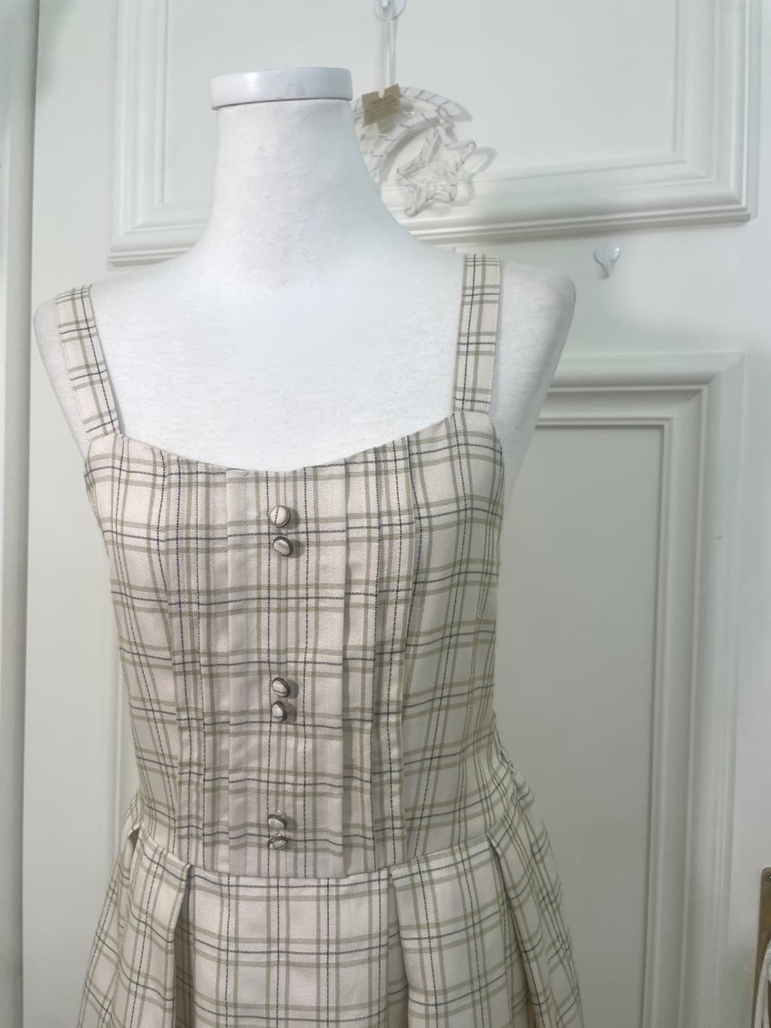AXES FEMME beige khaki check lace point 상품이미지7
