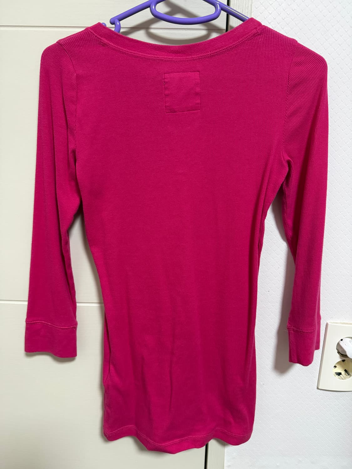 y2k 홀리스터 딱붙 7부 골지 티셔츠 상품이미지2