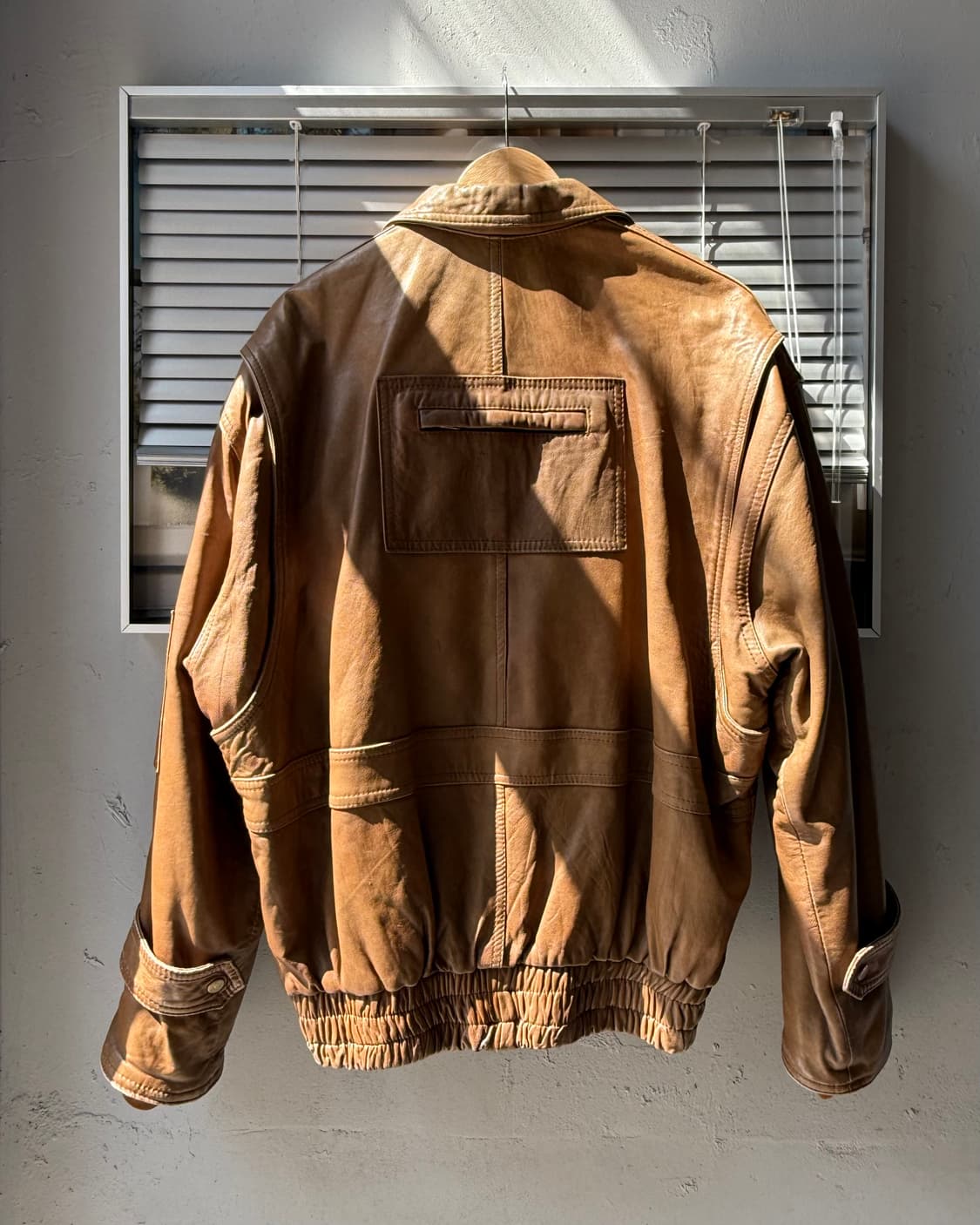 Vintage brown lambskin bomber jacket 상품이미지5