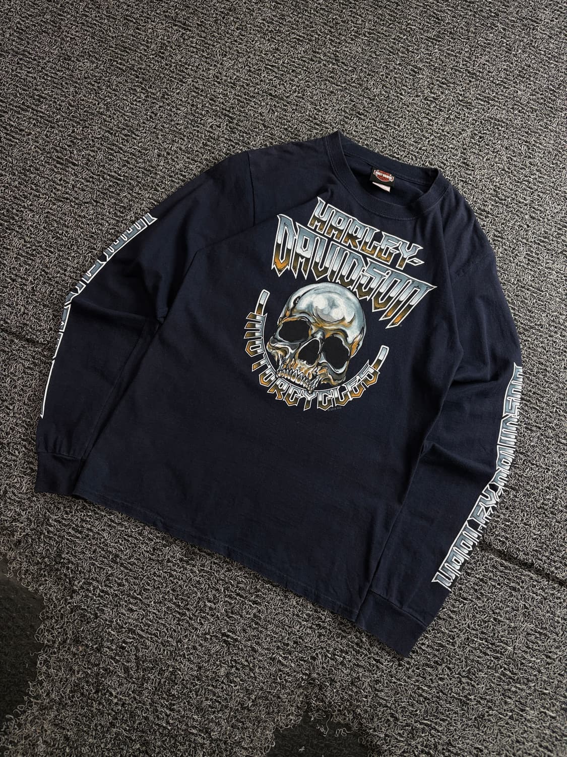 할리데이비슨 스컬 빅로고 사이드라인 롱슬리브 4023 상품이미지1