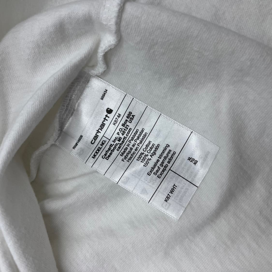 칼하트 화이트 반팔티 XL 상품이미지6