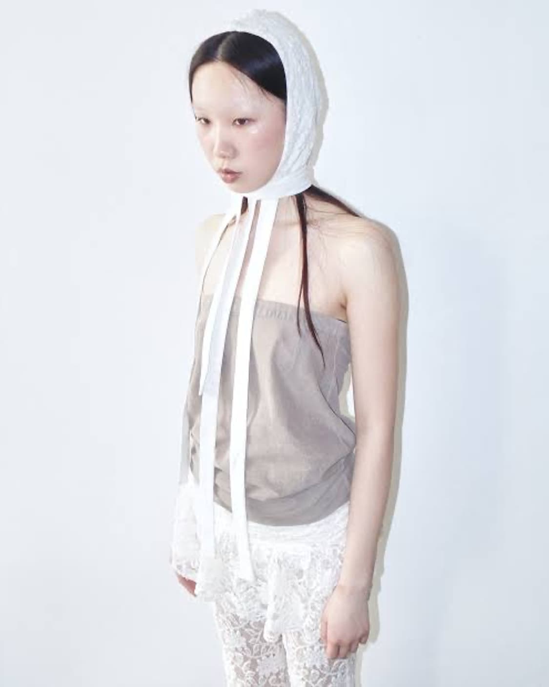 White cotten bonnet 상품이미지3