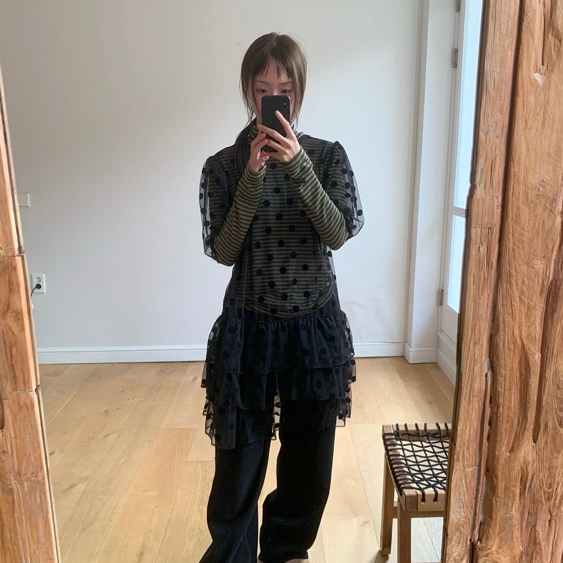 베르크서울 sheer dot flare dress 팝니다 상품이미지8