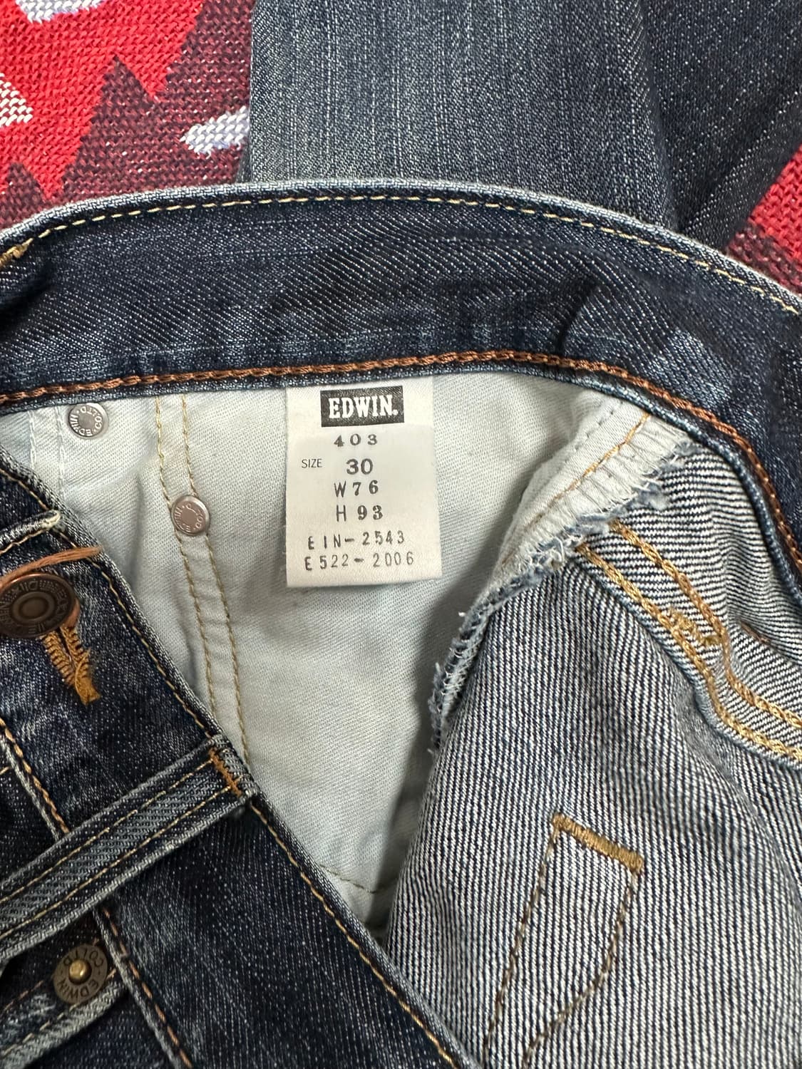 00‘s EDWIN 403 네이비탭 데님팬츠 상품이미지5