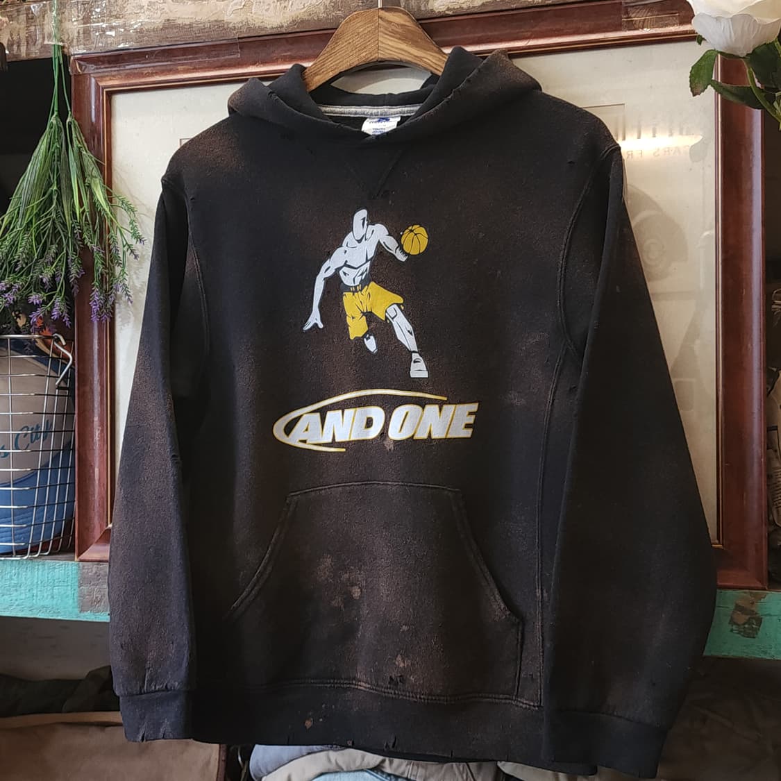 90s 러셀 후드 빈티지 스웻셔츠 썬페이딩 L 유스 상품이미지2