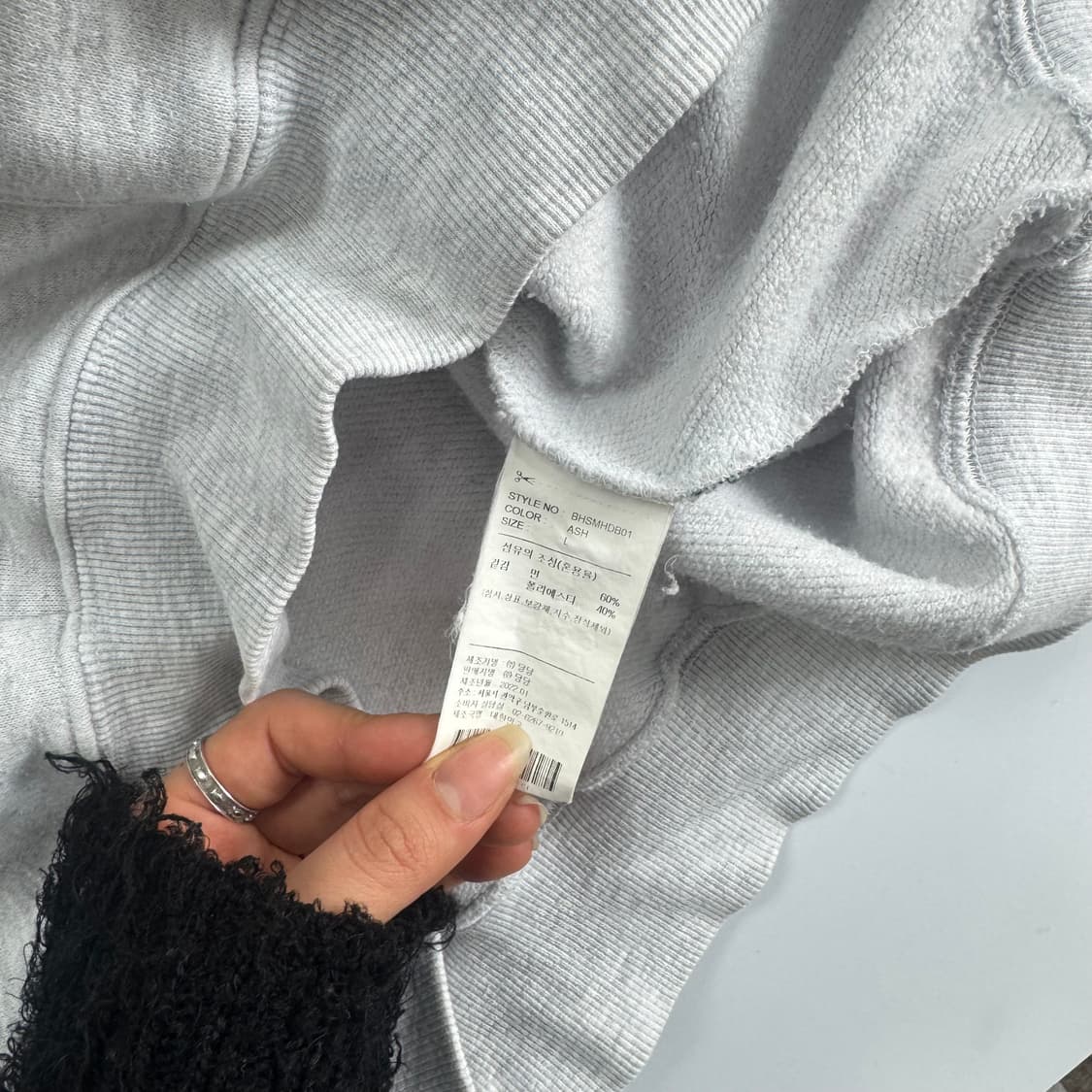 Brown breath 브라운 브레스 백 로고 멜란지 후드티 상품이미지7