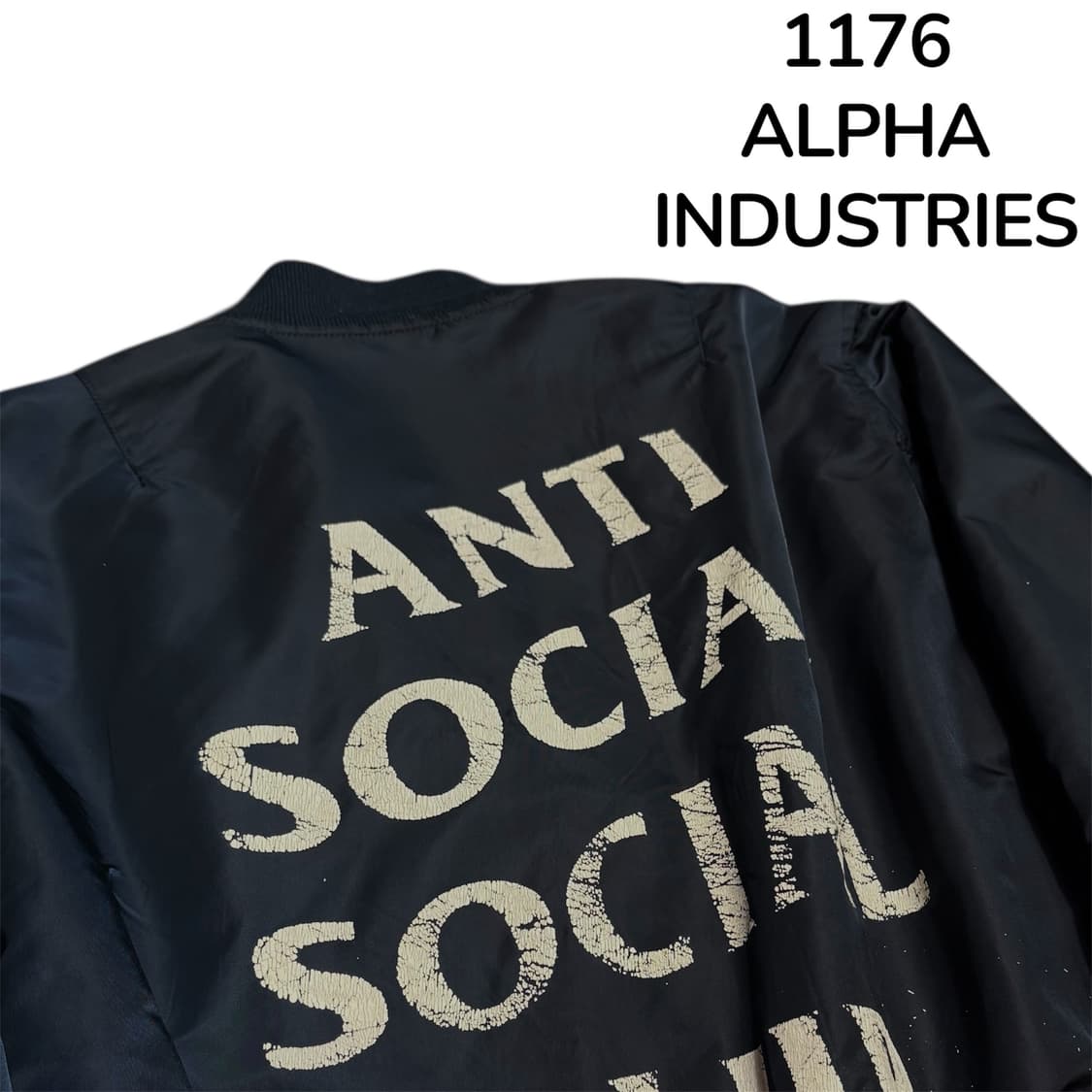 알파인더스트리 안티소셜클럽 콜라보 마원 항공 잠바 ma-1 M 상품이미지7