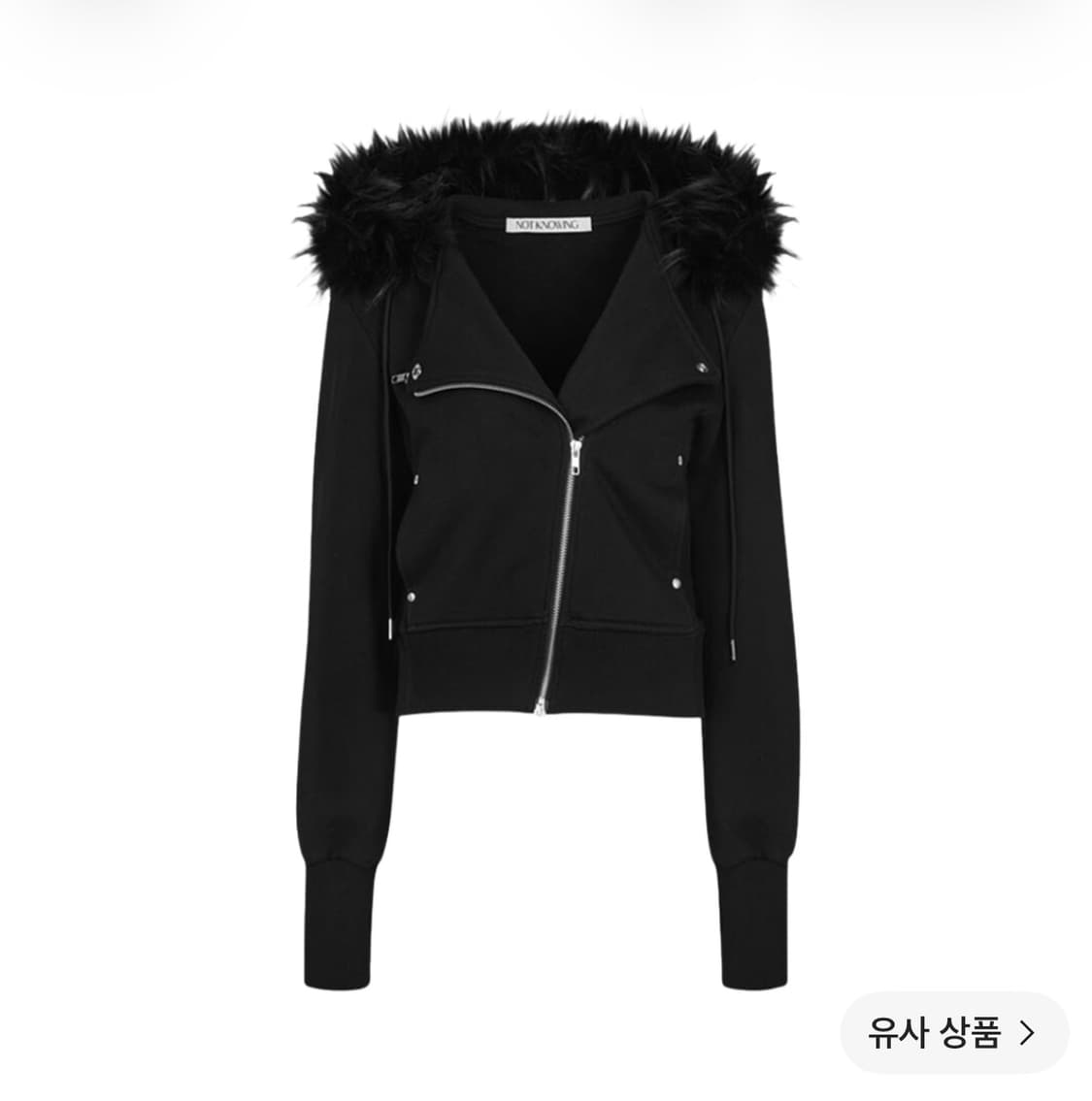 낫노잉 라이더 퍼 후드 집업 블랙 상품이미지2