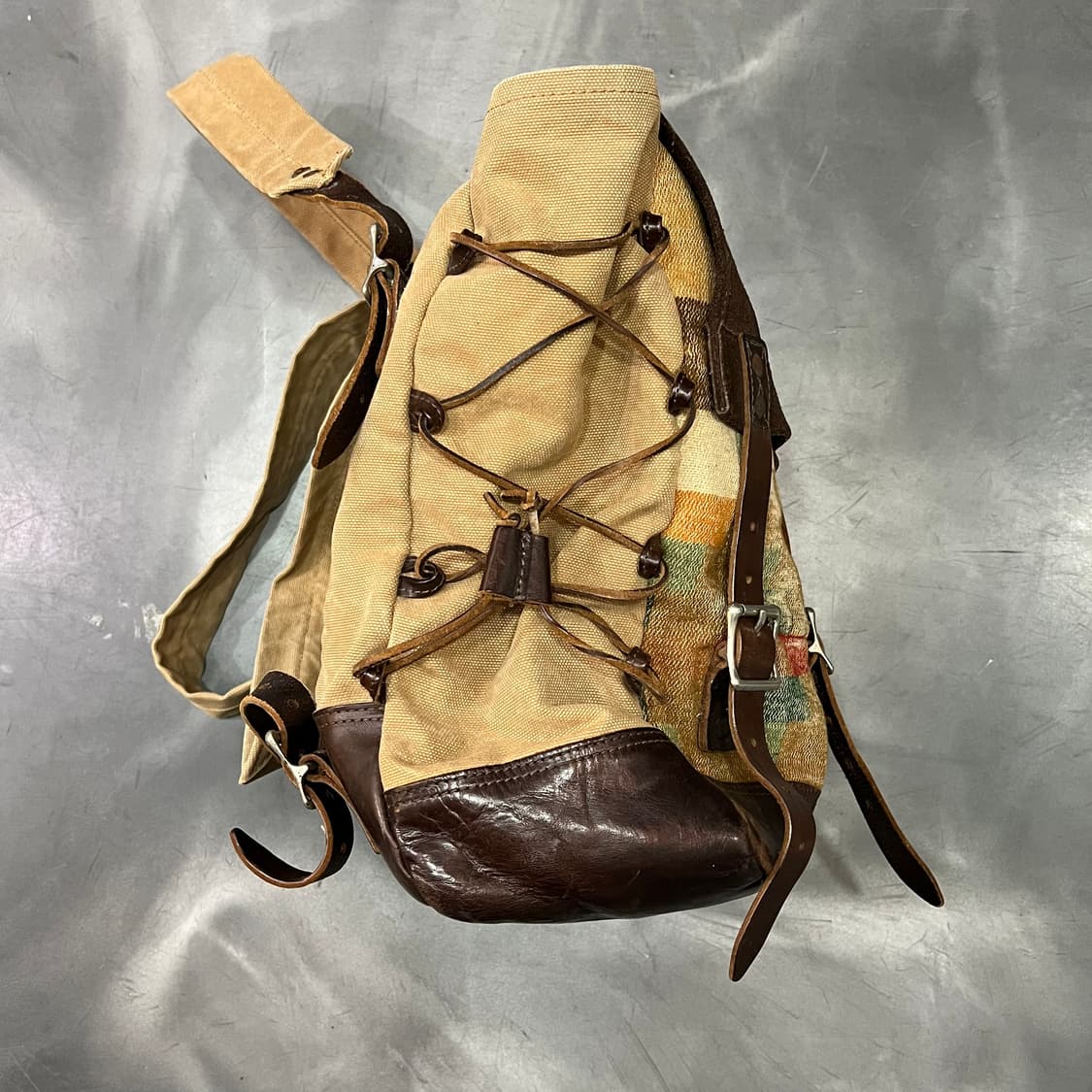  더블알엘 캔버스 레더 백 y14578 상품이미지4