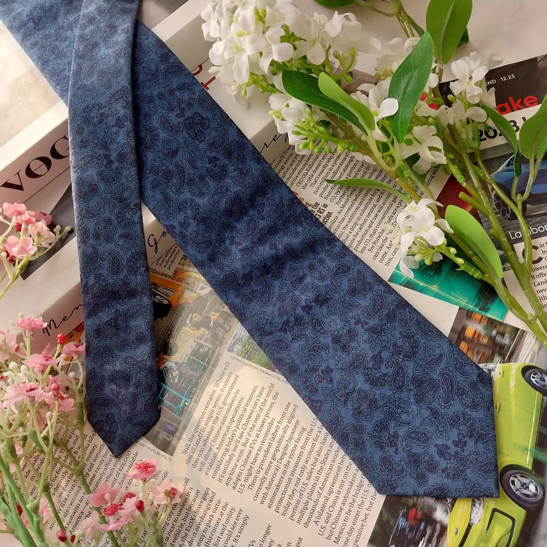 커스텀멜로우 면 페이즐리 패턴 넥타이 7.5cm A+등급 K2057 상품이미지2