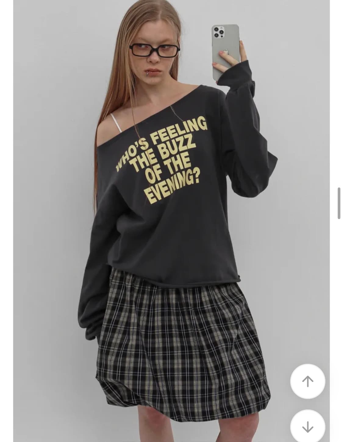 블랙업 리츠 보트넥 프린팅 긴팔티 상품이미지2