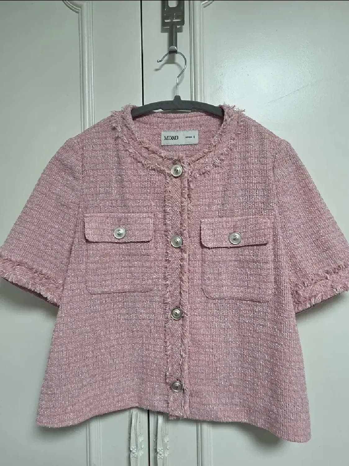 미쏘 트위드 자켓 - pink 상품이미지1