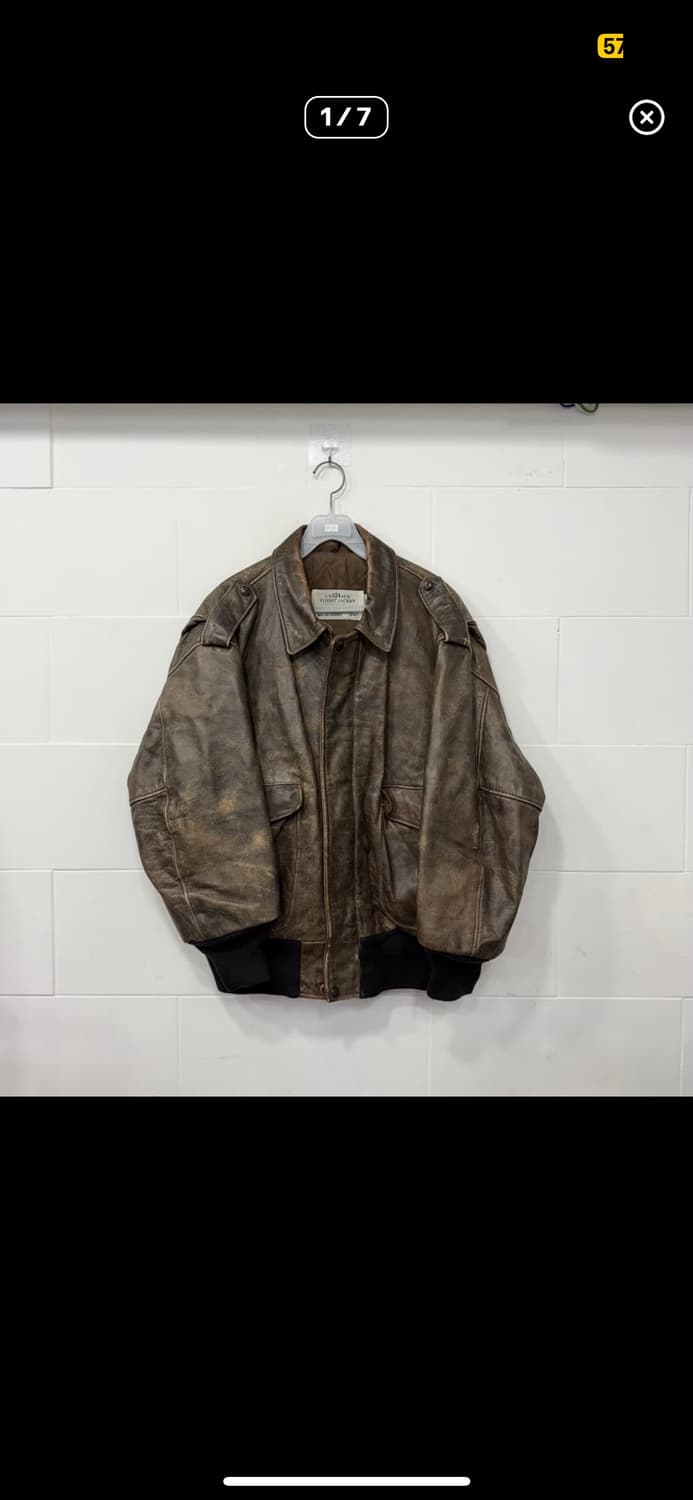 90‘s made in usa 쇼트 가죽자켓 상품이미지1