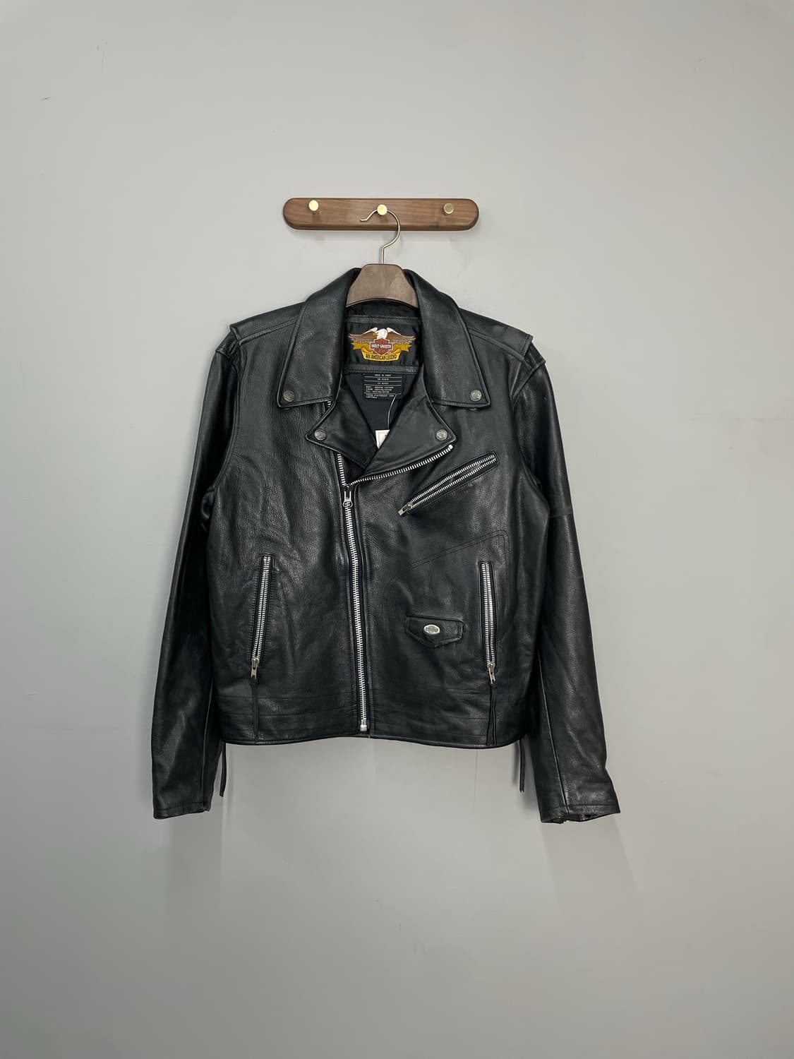 할리 데이비슨 블랙 가죽 라이더 자켓 H2049 상품이미지2