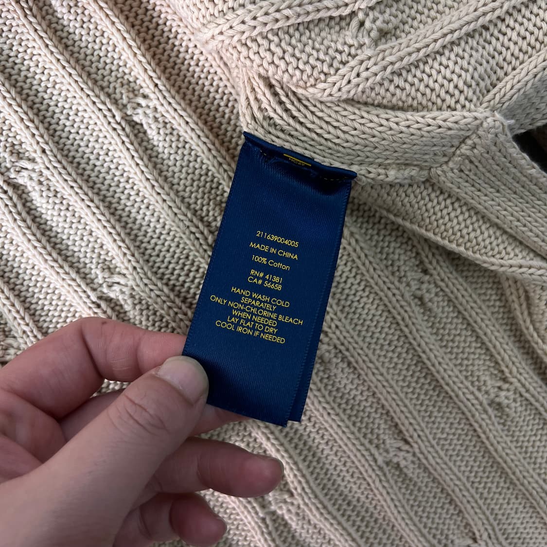 W 95 폴로랄프로렌 꽈배기 브이넥 니트 상품이미지7