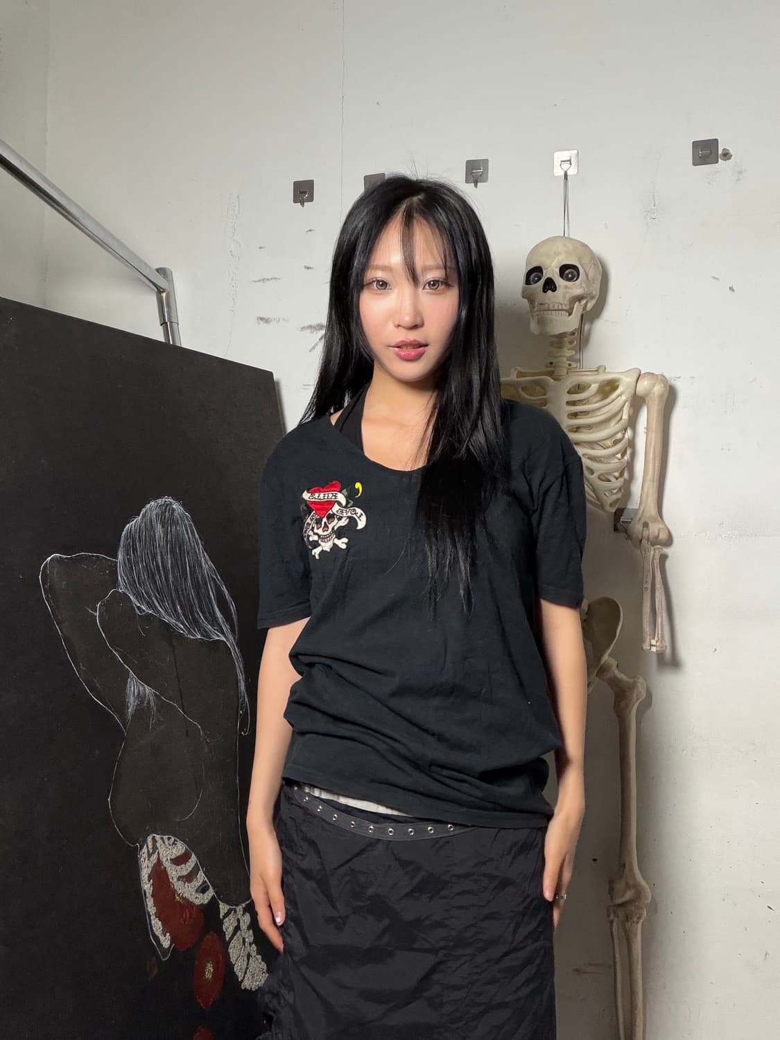 에드하디 Love Kills Slowly 해골 반팔티 XL 상품이미지4