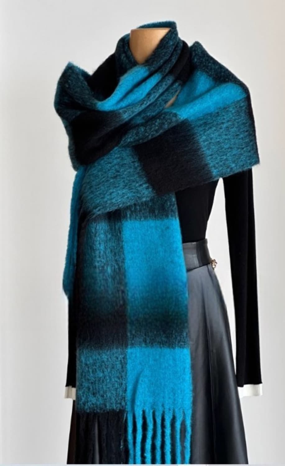 블루 체크 머플러 / 목도리 (새상품) 상품이미지3