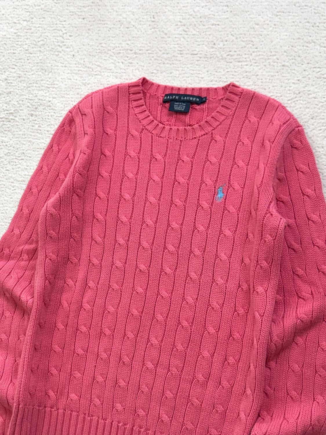 폴로 화이트 케이블 니트 상품이미지1