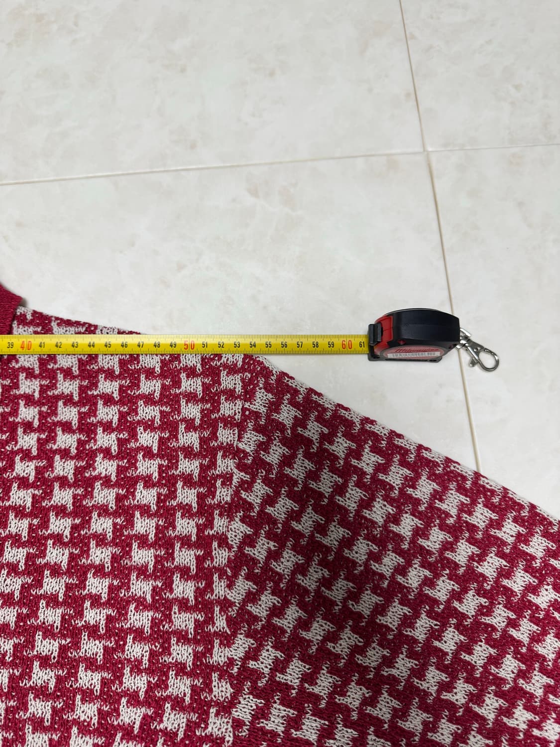 니들스 Polo Sweater - Houndstooth Red L사이즈 상품이미지7