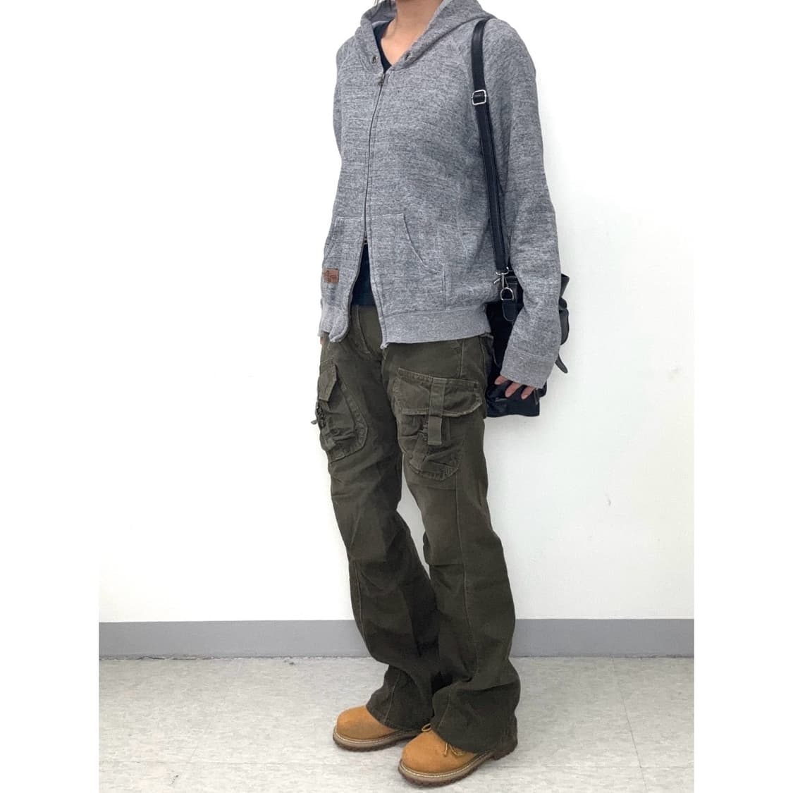 빈티지 잭로즈 그레이 투웨이 후드집업 상품이미지3