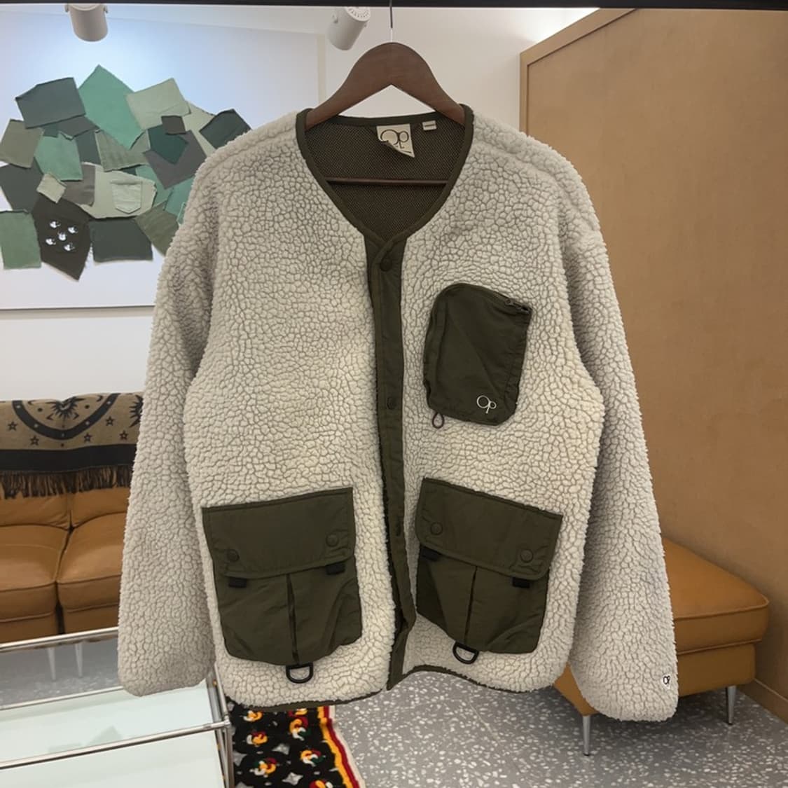 오션퍼시픽 올리브 카키 덤블 포켓 양털 플리스 자켓 M C06476 상품이미지3