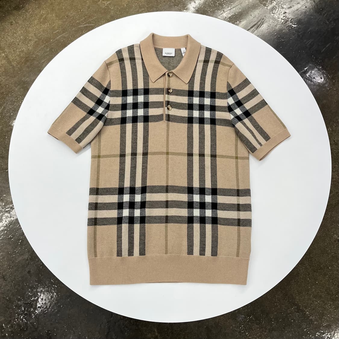 버버리 체크 카라 니트 반팔 [L사이즈] 상품이미지1