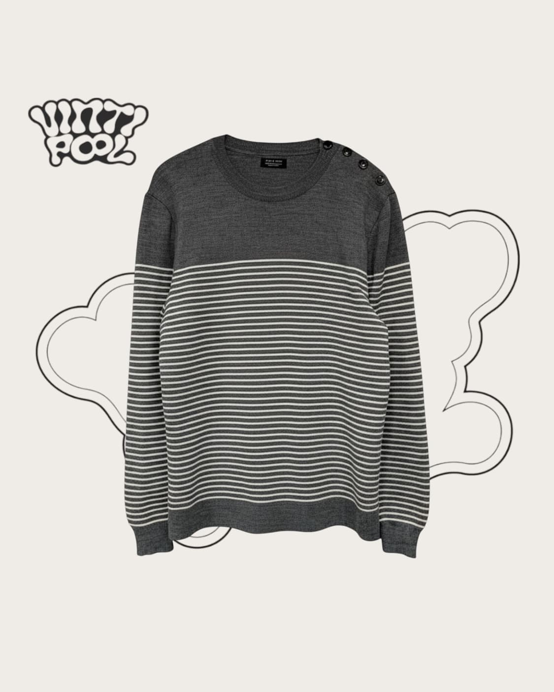 ZARA MAN 자라맨 단가라 사이드 버튼 니트 L 그레이 상품이미지1