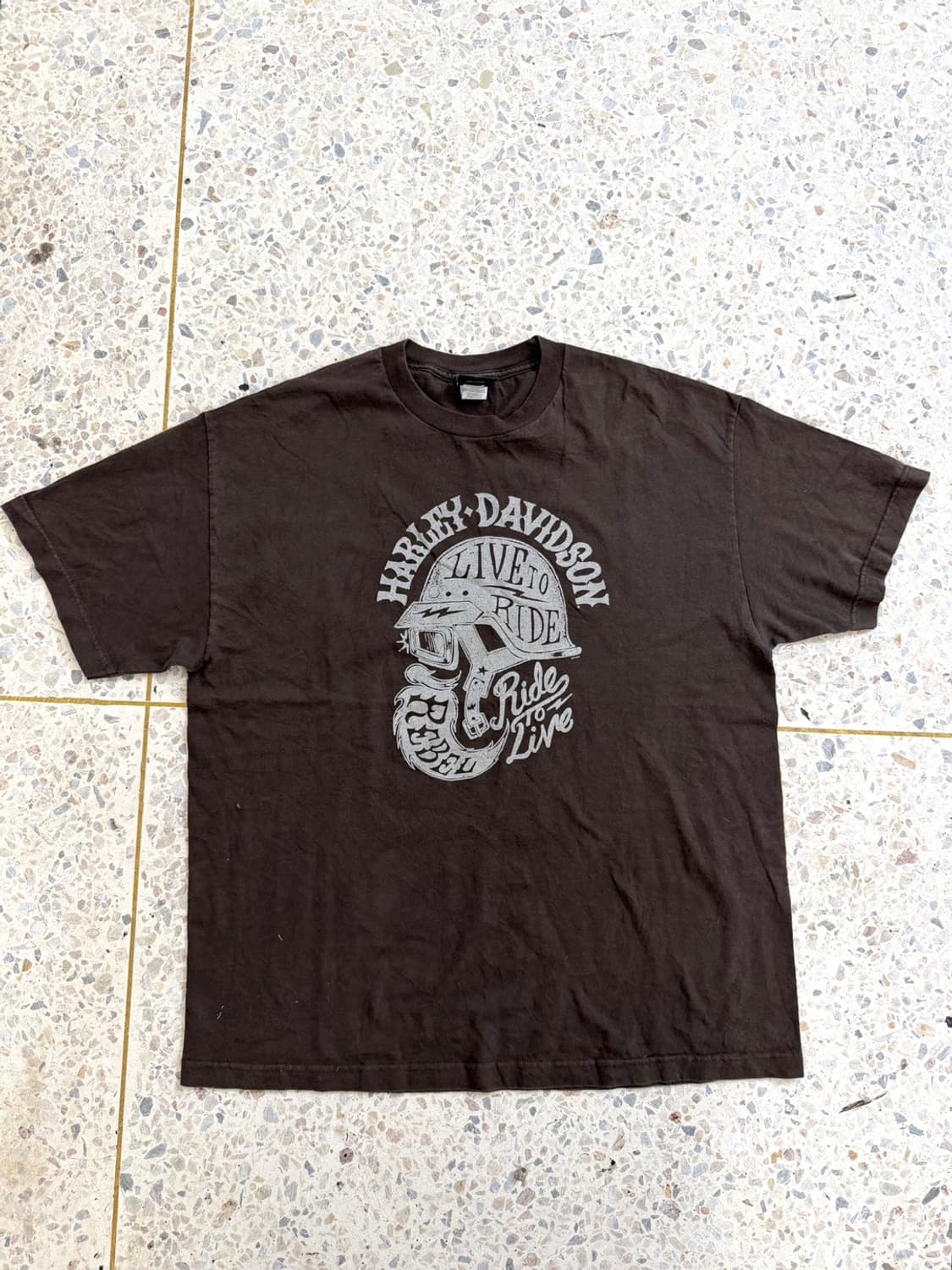 할리데이비슨 프린팅 반팔 브라운 상품이미지3
