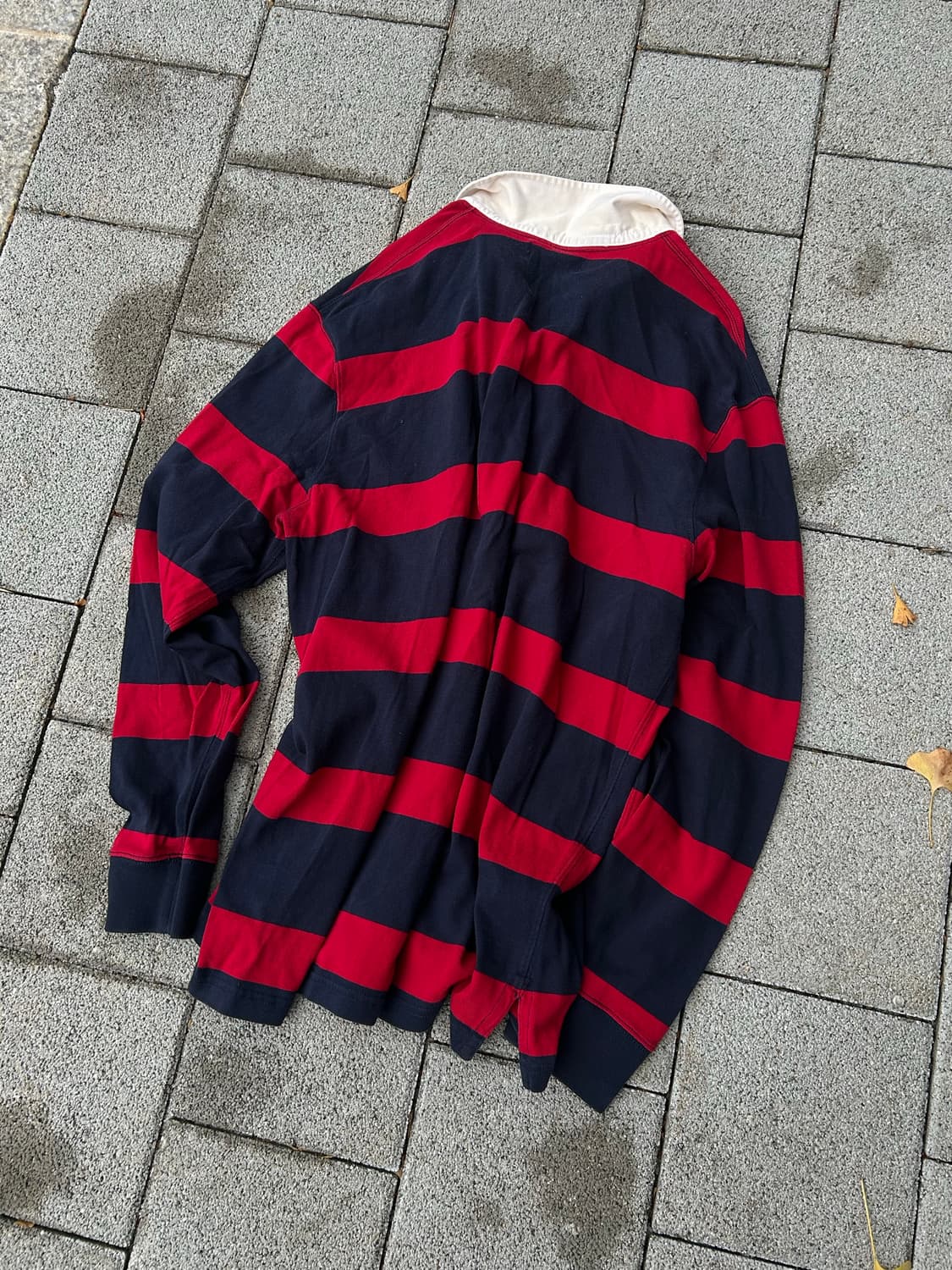 2000s 폴로 레드&네이비 럭비 카라 포니 롱슬리브 상품이미지2