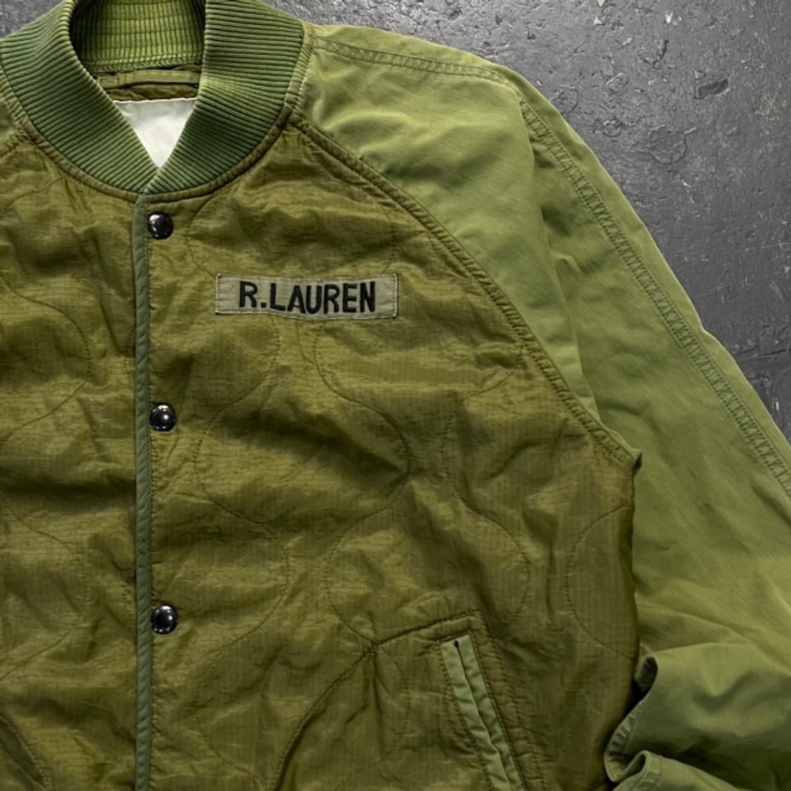 100 폴로 데님 앤 서플라이 독수리 자수 밀리터리 퀄팅 자켓 상품이미지2