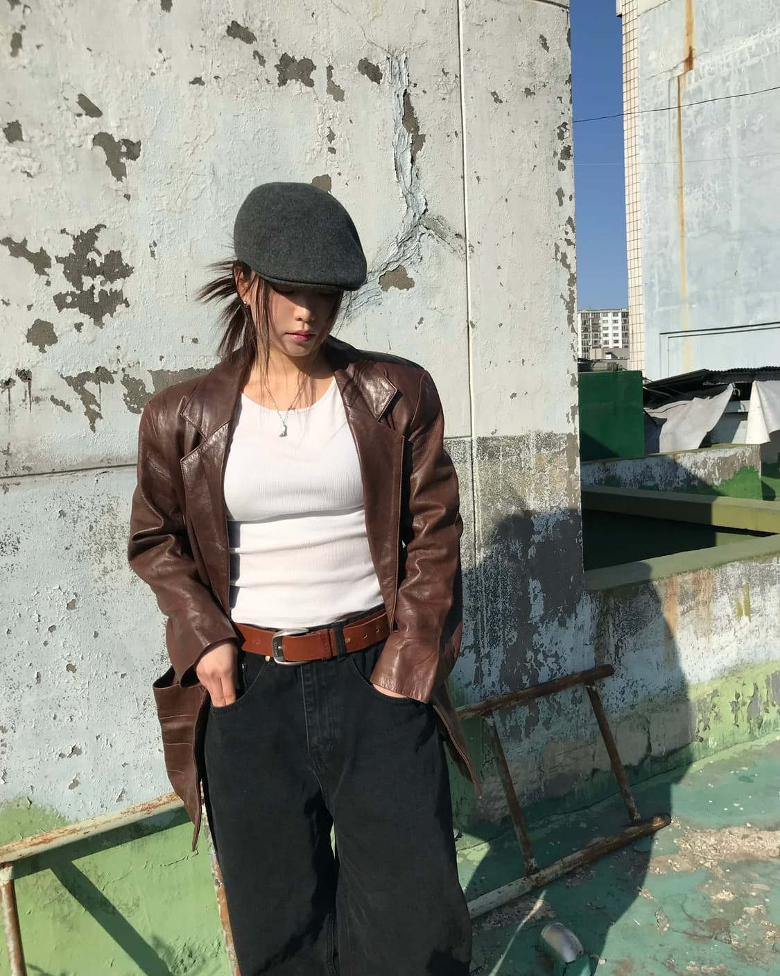 브라운 양가죽 블레이저 상품이미지6