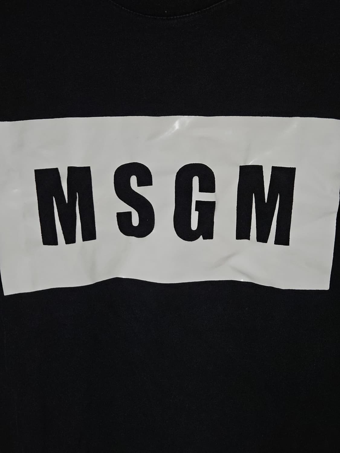MSGM 엠에스지엠 박스로고 반팔 티셔츠 블랙 정품 S 95 상품이미지3