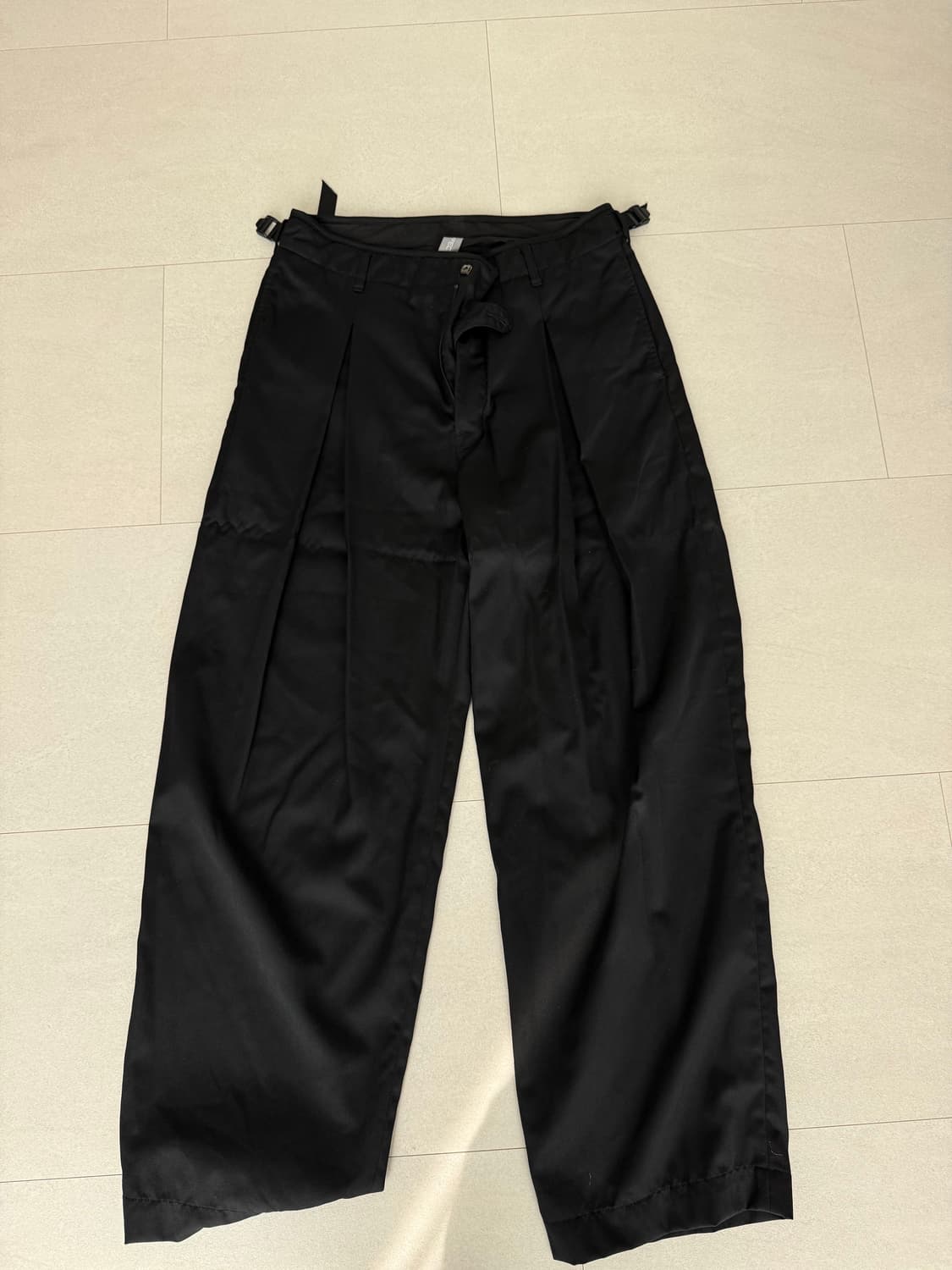 언어펙티드 와이드 팬츠 블랙 L  상품이미지1