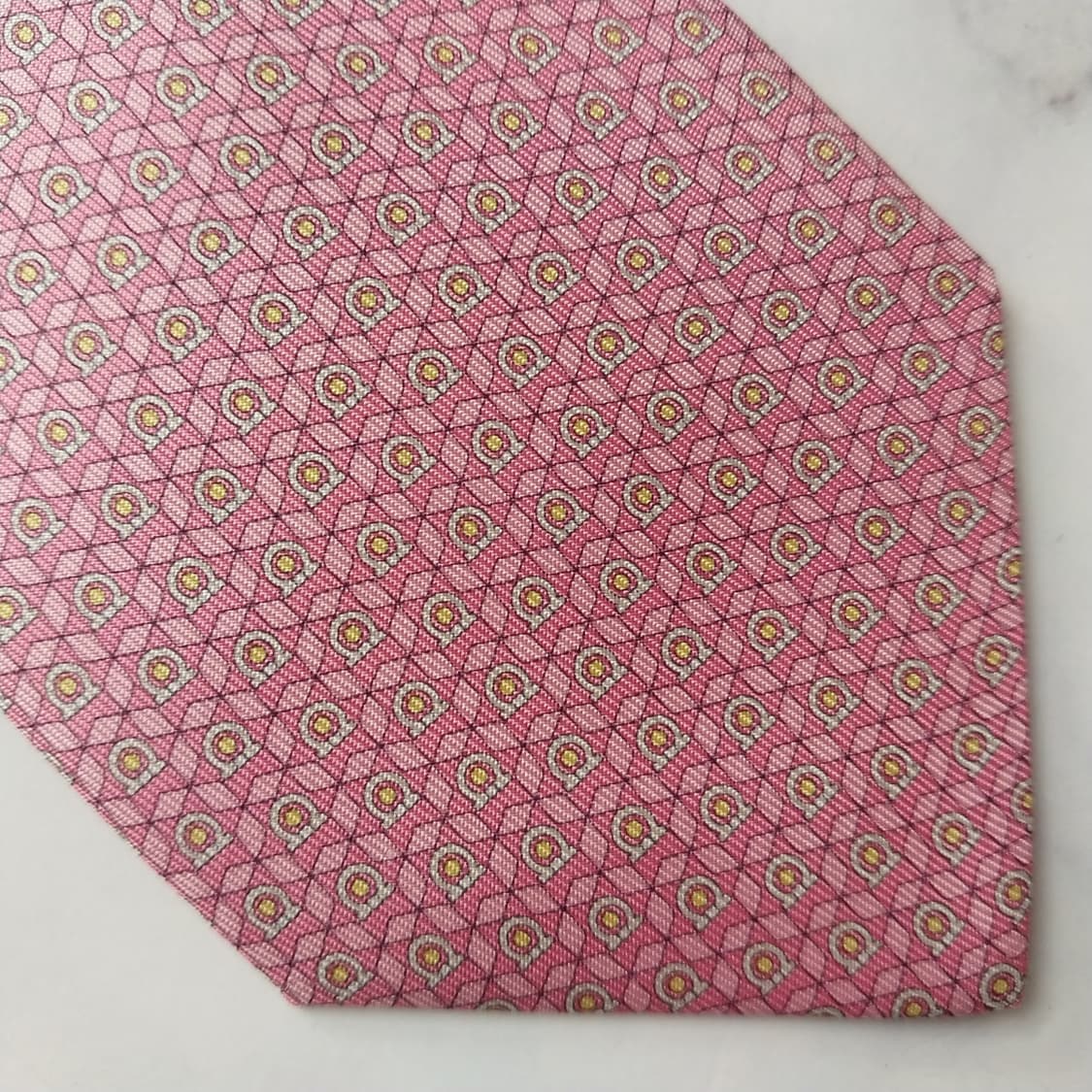 페라가모 실크 간치니 로고 패턴 넥타이 7.9cm A+등급 k2051 상품이미지6