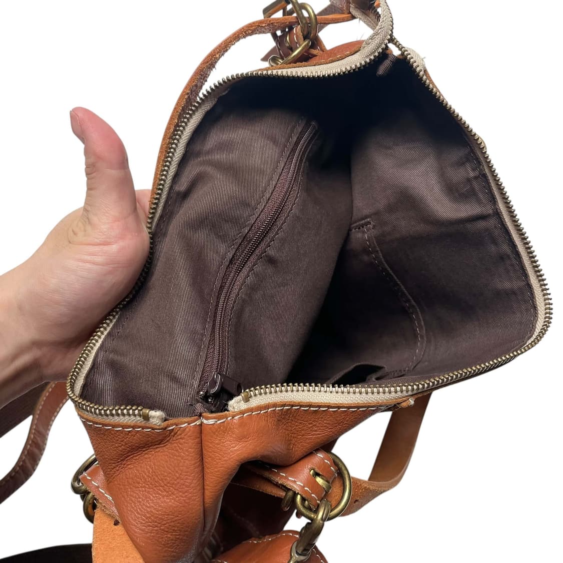 브라운 소가죽 크로스 백 상품이미지9