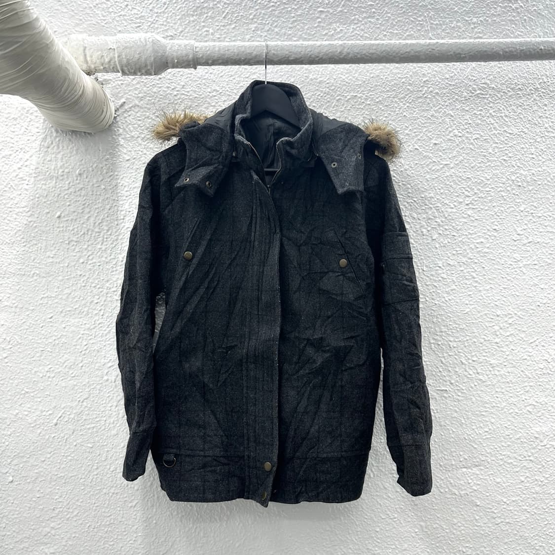 y2k grey fur jacket 상품이미지4