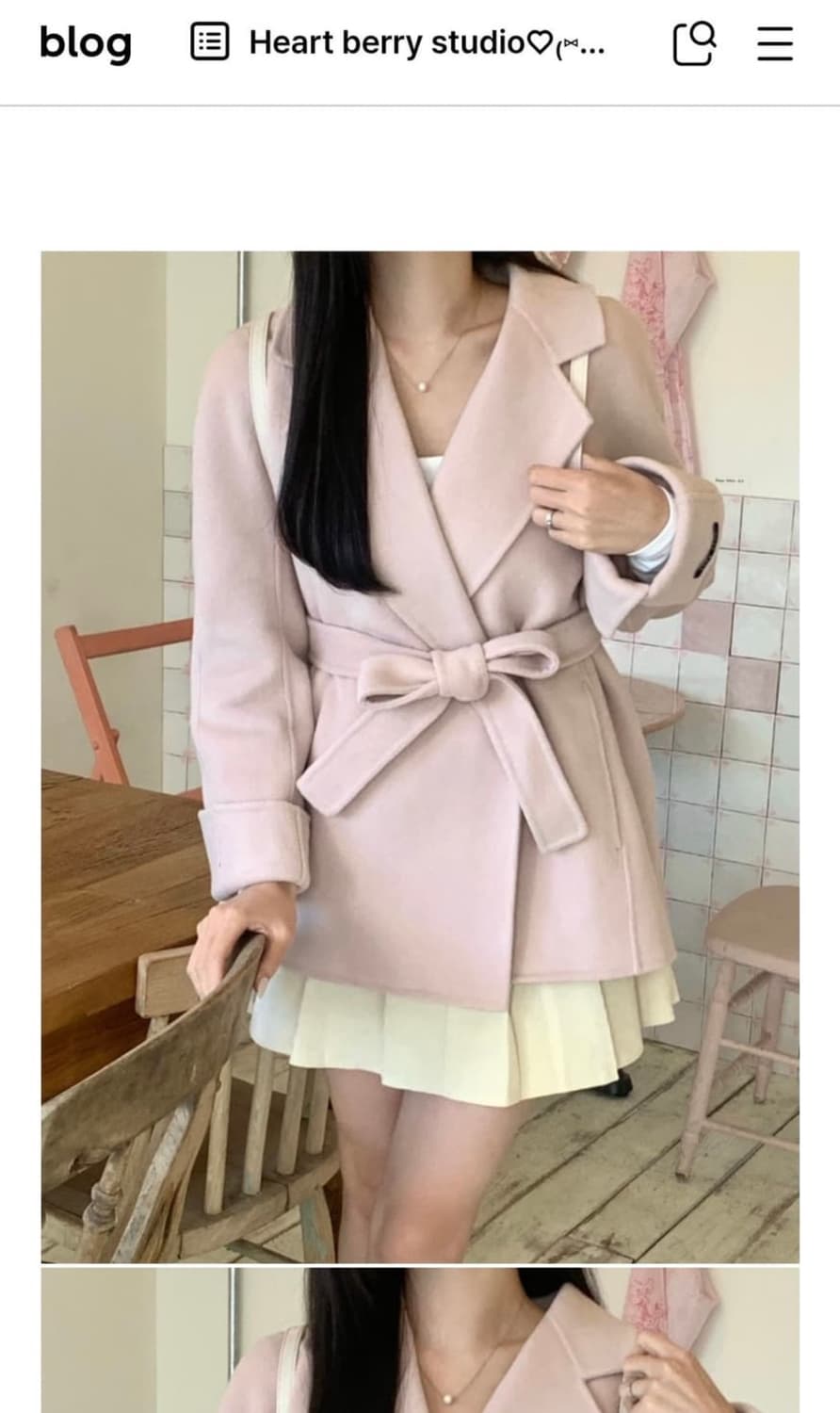 (단기할인)핸드메이드 핑크 코트🎀 상품이미지3