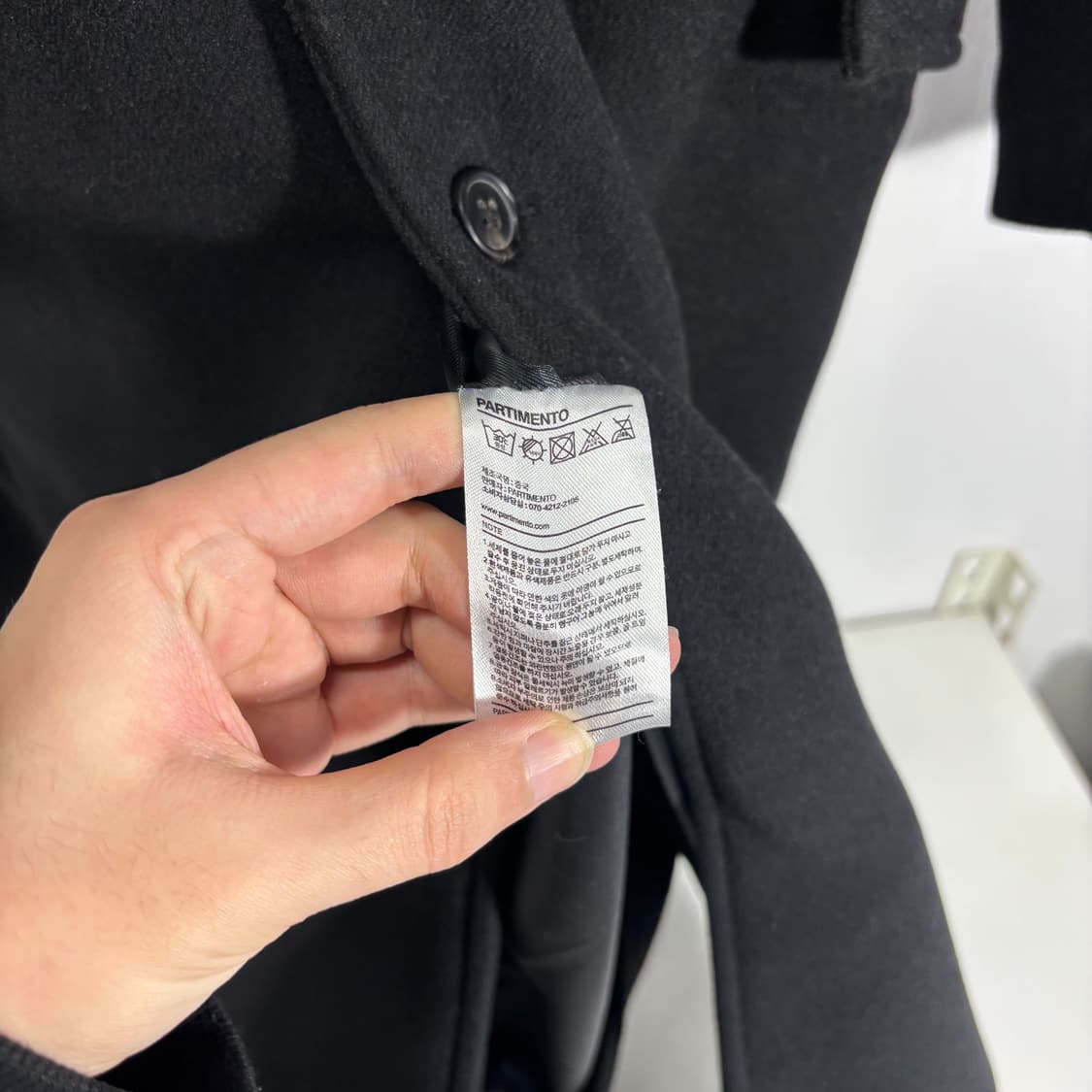 M 파르티멘토 블랙 롱 싱글코트 상품이미지4