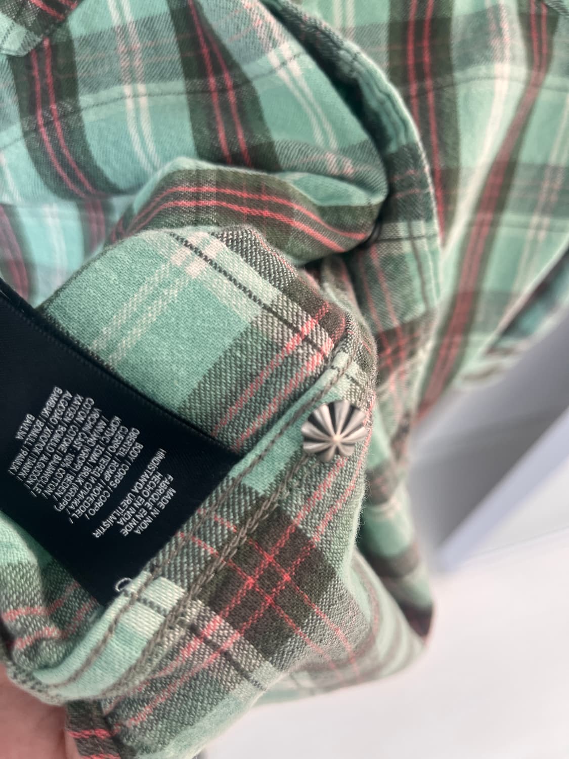 RRL 더블알엘 민트 플래드 웨스턴 셔츠 (M) 상품이미지4