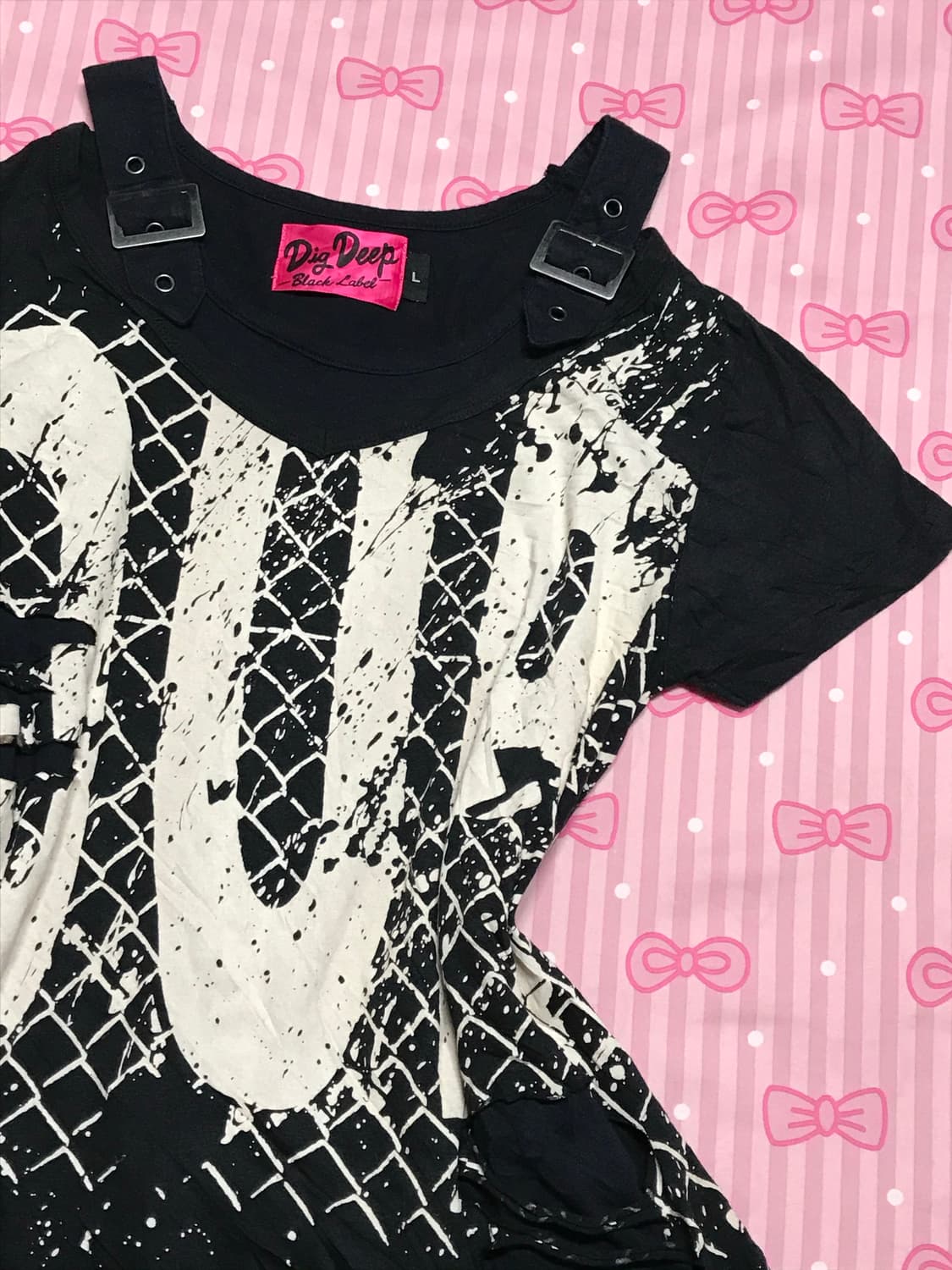 롹펑크 프린팅 레어이드 티 펑크 y2k 고딕 상품이미지2