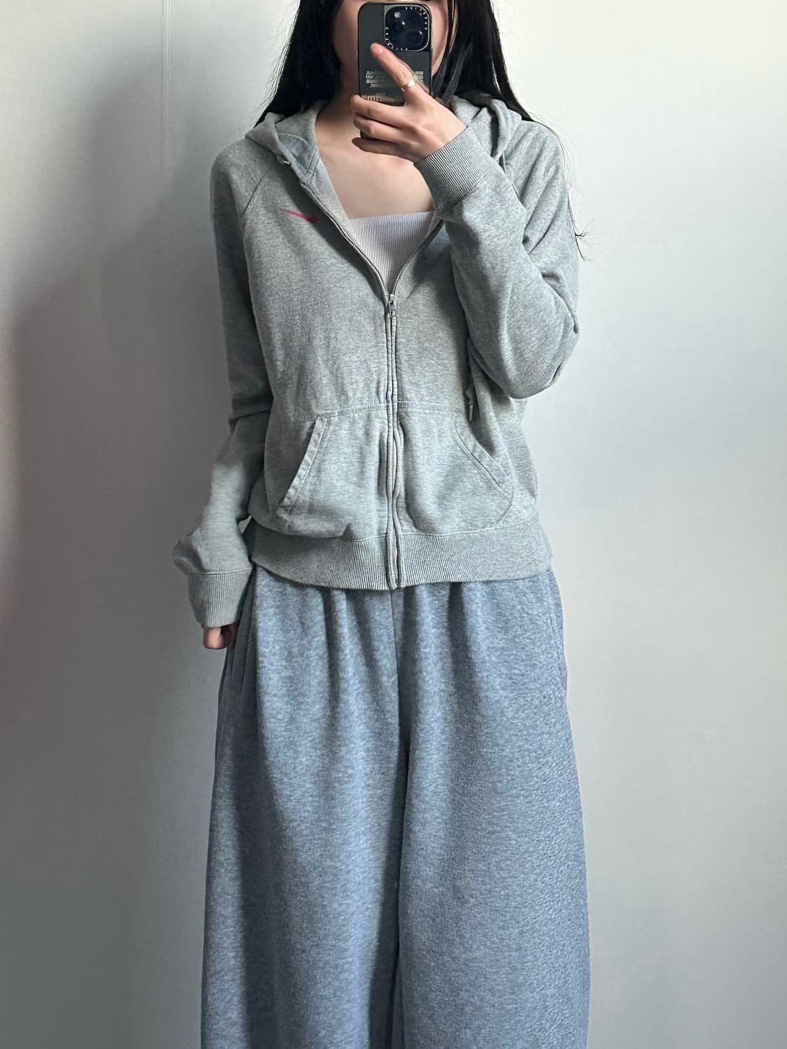 나이키 스우시 백로고 그레이 후드집업 상품이미지1