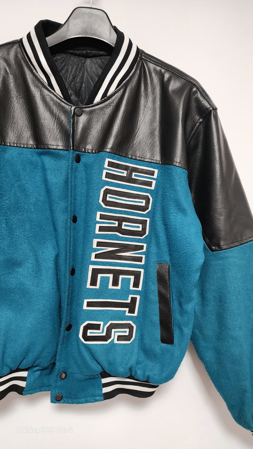 90s 빈티지 살럿호네츠 NBA 가죽 바시티자켓 상품이미지2