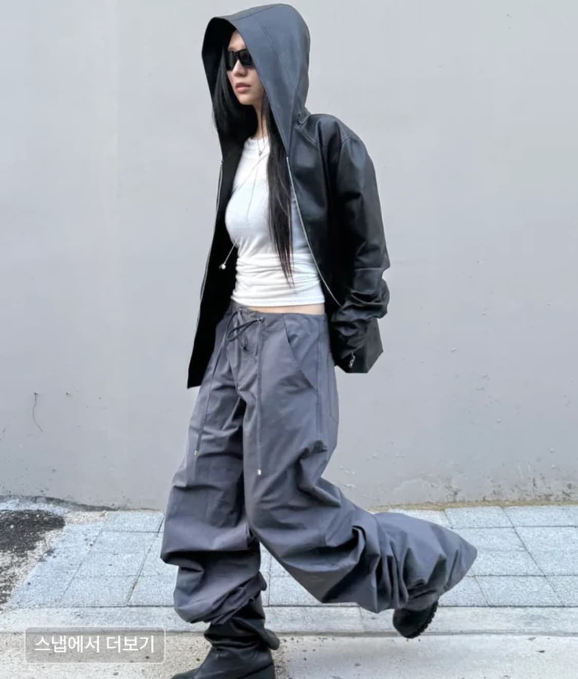 나체 후디 레더 자켓 1사이즈 상품이미지2